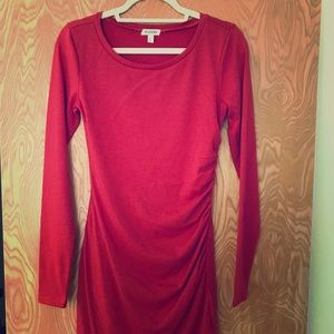 Tildon Red Longsleeve Bodycon Ruched Dress